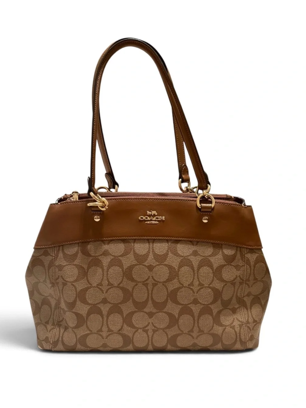 Coach Brooke Signature khaki saddle bag
